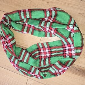 Green and Red Plaid Scarf